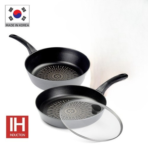 캠핑 국내생산 프라이팬 3종세트 28cm (프라이팬+궁중팬+뚜껑)